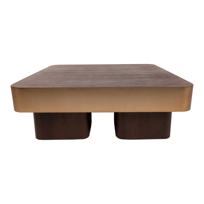Salontische Warren Couchtisch 90x90x31 Braun Holz Gold Metall