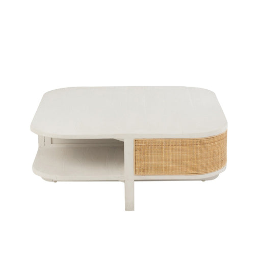 Salontafel Wit Bayur hout 84 cm 84.5x84.5x36 cm-Salontafels-J-Line