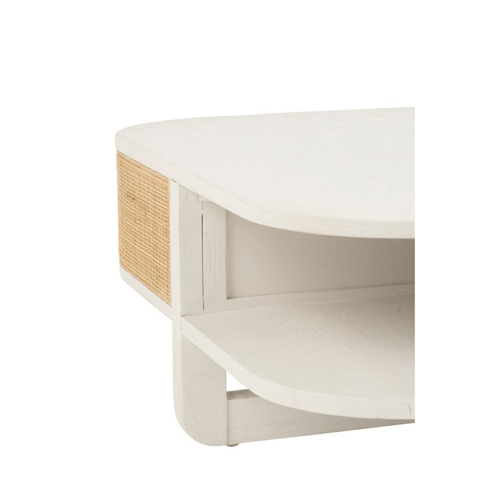 Salontafel Wit Bayur hout 84 cm 84.5x84.5x36 cm-Salontafels-J-Line