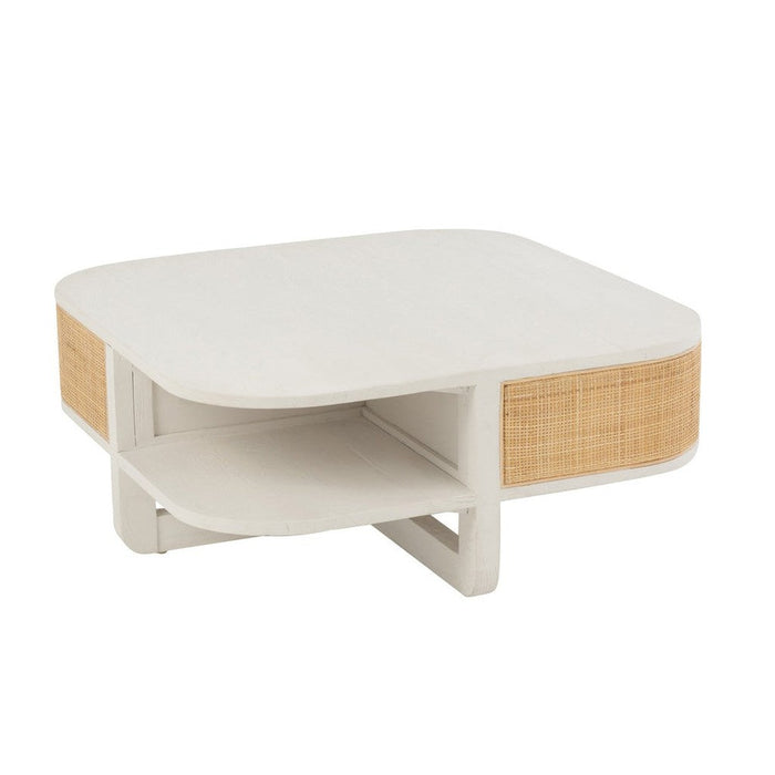 Salontafel Wit Bayur hout 84 cm 84.5x84.5x36 cm-Salontafels-J-Line