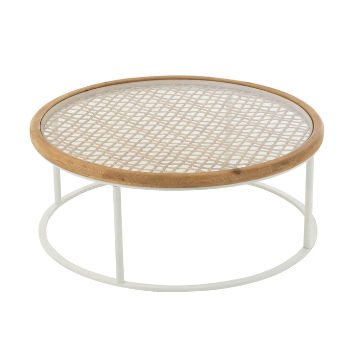 Salontafel Wit Glas 90 cm-Salontafels-J-Line