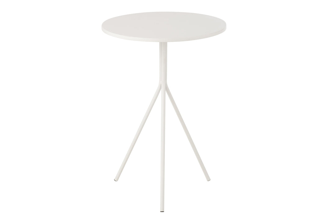 Salontafel Wit Ijzer Rond 40 cm 40x40x57 cm-Salontafels-J-Line