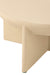 Witte salontafel van mangohout met een minimalistisch rond design en stevige kruispoot, 90x90x42 cm.