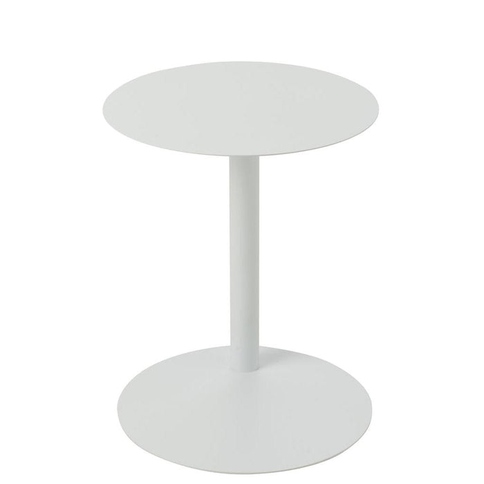 Salontafel Wit Metaal Rond 40 cm 40x40x50 cm-Bijzettafels-J-Line