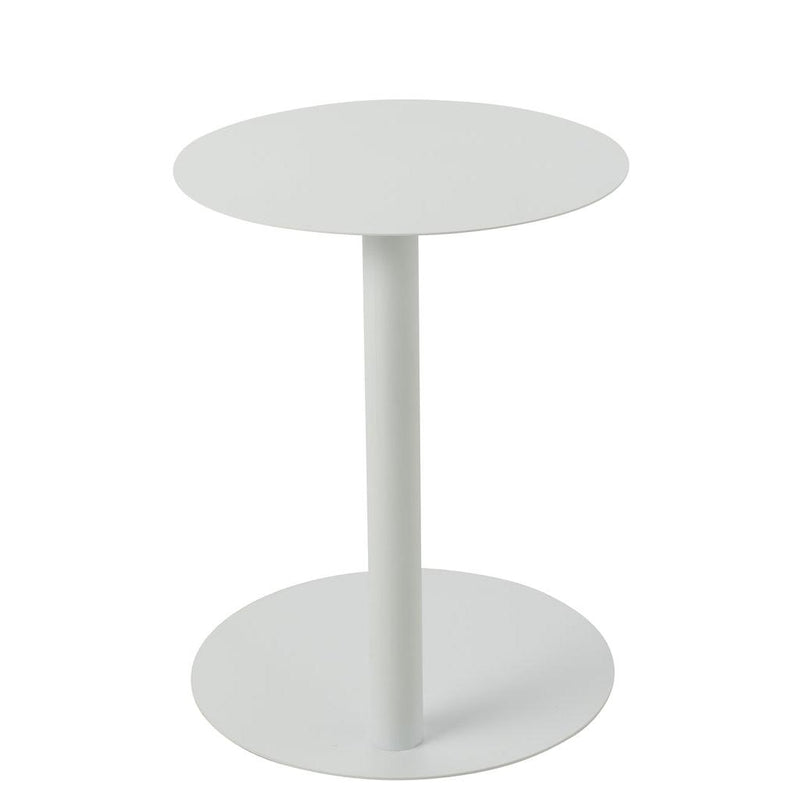 Salontafel Wit Metaal Rond 40 cm 40x40x50 cm-Bijzettafels-J-Line