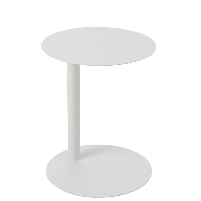 Salontafel Wit Metaal Rond 40 cm 40x40x50 cm-Bijzettafels-J-Line