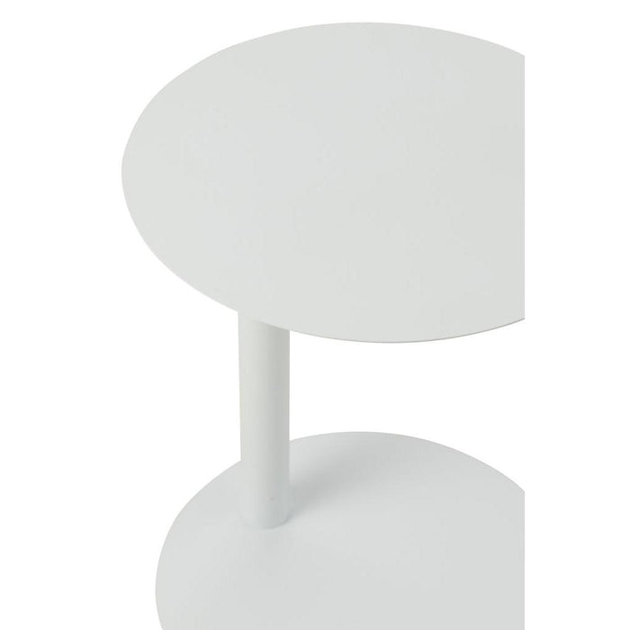 Salontafel Wit Metaal Rond 40 cm-Bijzettafels-J-Line