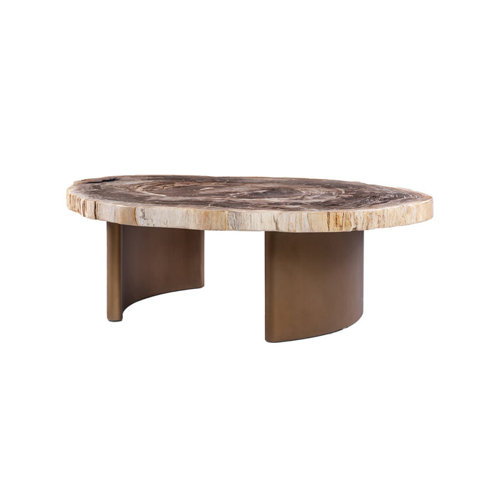 Salontafel Yoel Versteend Hout Beige-Salontafels-PTMD
