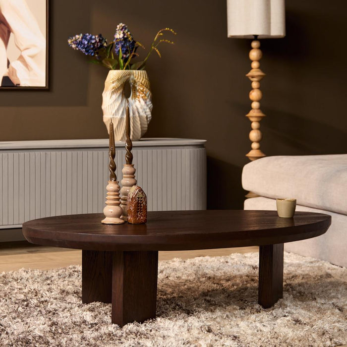 Salontafel Zillah 130 cm Eiken Bruin 130x70x35 cm-Salontafels-Starfurn