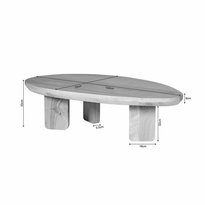 Salontafel Zillah - 130 cm - Naturel Eiken-Salontafels-Starfurn