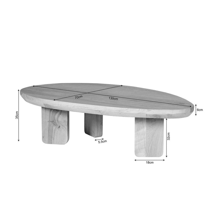 Salontafel Zillah - 130 cm - Naturel Eiken-Salontafels-Starfurn