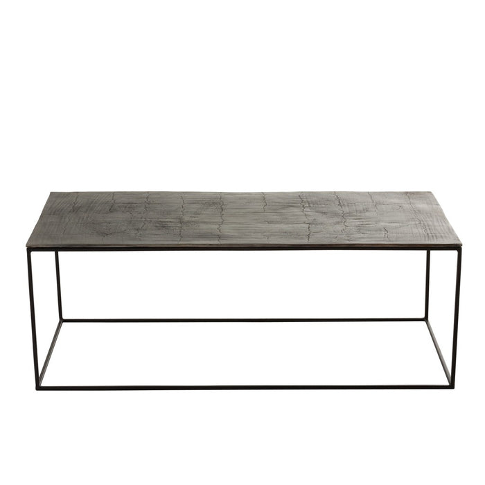 Salontafel Zwart Aluminium Rechthoekig 49x110 cm-Salontafels-J-Line