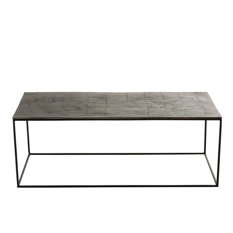 Salontafel Zwart Aluminium Rechthoekig 49x110 cm-Salontafels-J-Line