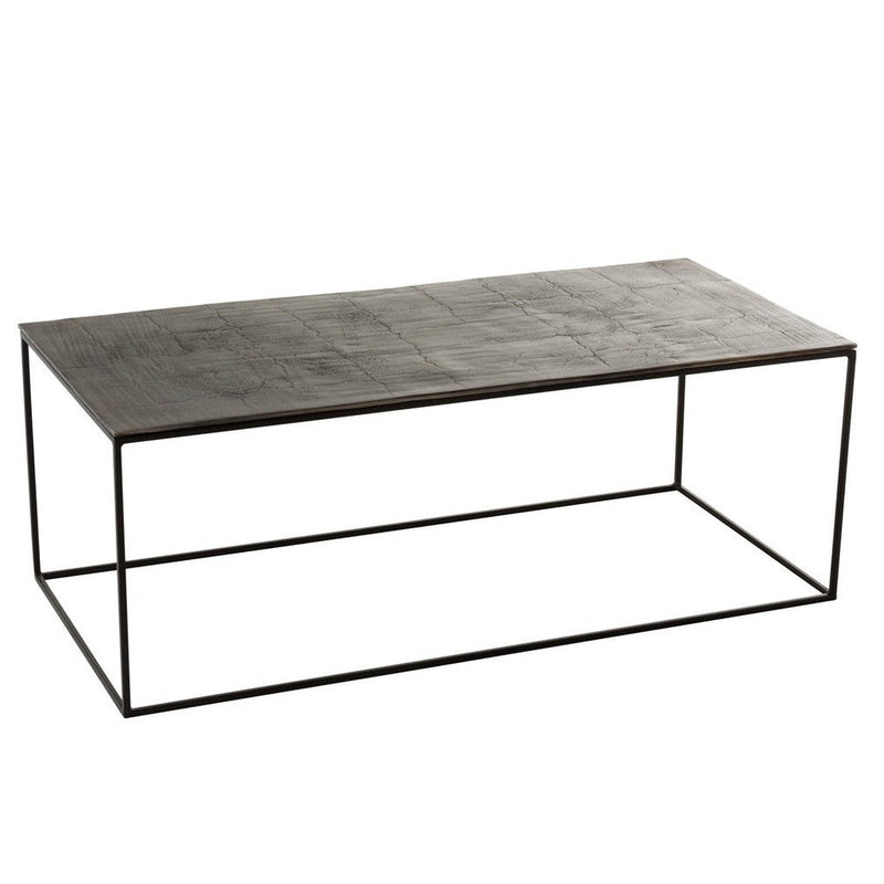 Salontafel Zwart Aluminium Rechthoekig 49x110 cm-Salontafels-J-Line