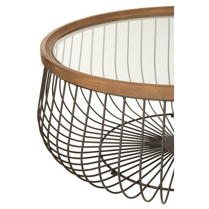 Salontafel Zwart Glas Rond 100 cm 100x100x45 cm-Salontafels-J-Line