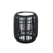 Salontafel Zwart Glas Rond 35 cm 35x35x45 cm-Bijzettafels-J-Line