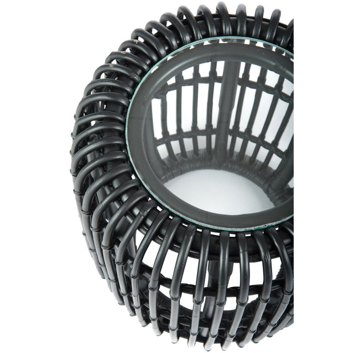 Salontafel Zwart Glas Rond 35 cm-Bijzettafels-J-Line