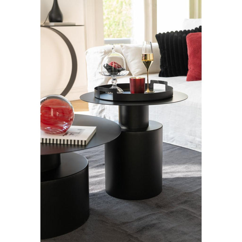 Salontafel Zwart Ijzer Rond 55 cm 55x55x51 cm-Bijzettafels-J-Line