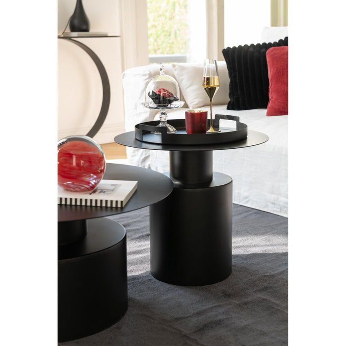 Salontafel Zwart Ijzer Rond 80 cm 80x80x41 cm-Salontafels-J-Line