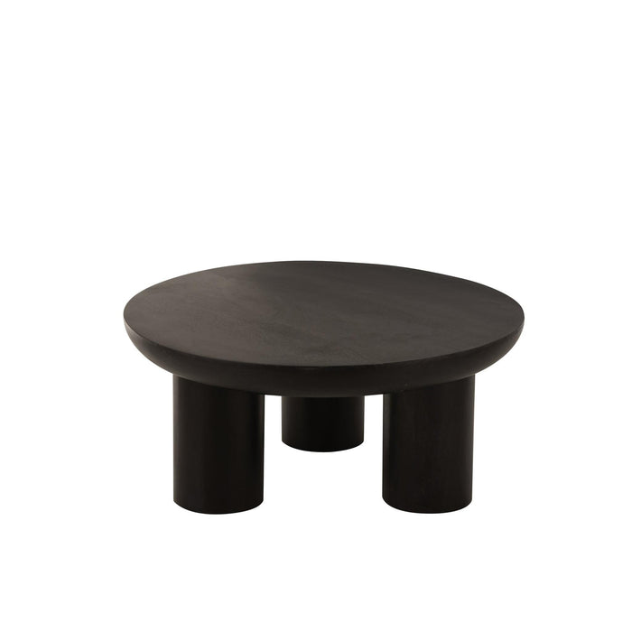 Salontafel Zwart Mangohout hout 90 cm 90x90x40 cm-Salontafels-J-Line