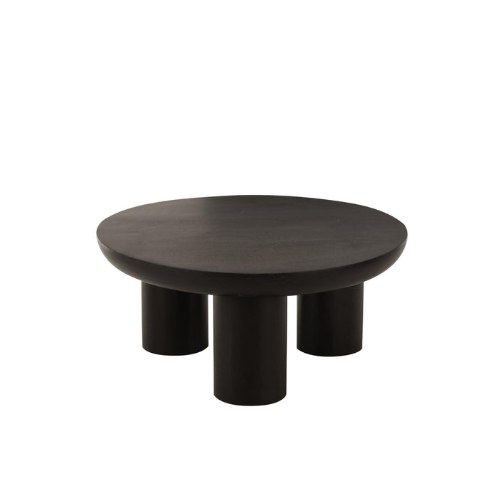Salontafel Zwart Mangohout hout 90 cm 90x90x40 cm-Salontafels-J-Line