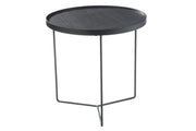 Salontafel Zwart Mdf Rond 50 cm 50.5x50.5x50 cm-Bijzettafels-J-Line