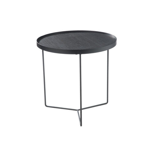 Salontafel Zwart Mdf Rond 50 cm 50.5x50.5x50 cm-Bijzettafels-J-Line