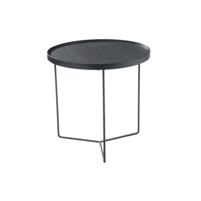 Salontafel Zwart Mdf Rond 50 cm 50.5x50.5x50 cm-Bijzettafels-J-Line