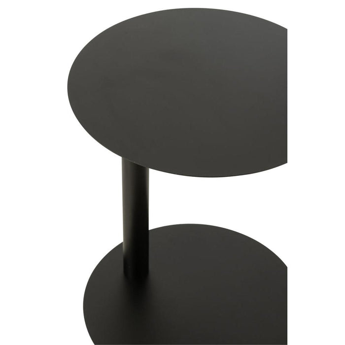 Salontafel Zwart Metaal Rond 40 cm 40x40x50 cm-Bijzettafels-J-Line