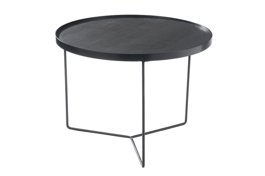 Salontafel Zwart Metaal Rond 60 cm 60x60x45 cm-Bijzettafels-J-Line