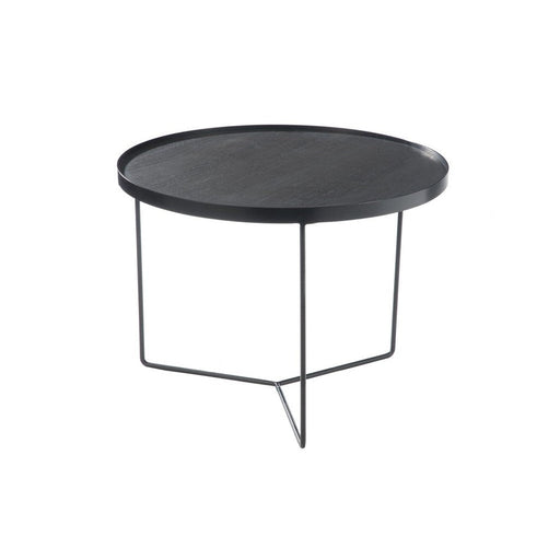 Salontafel Zwart Metaal Rond 60 cm 60x60x45 cm-Bijzettafels-J-Line