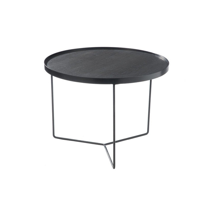 Salontafel Zwart Metaal Rond 60 cm 60x60x45 cm-Bijzettafels-J-Line