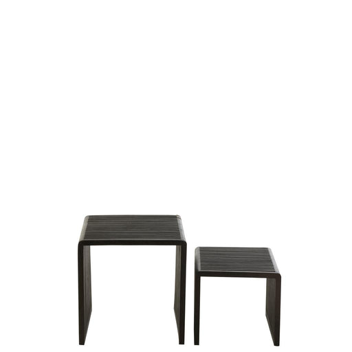 Salontafel Zwart Recycled hout 45 cm 45x50x50 cm-Bijzettafels-J-Line