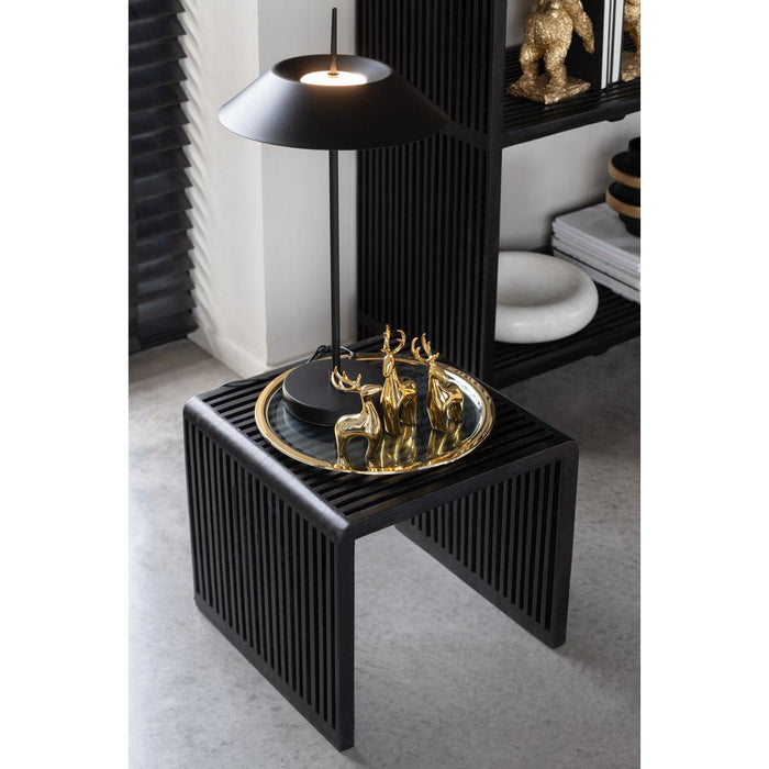 Salontafel Zwart Recycled hout 45 cm 45x50x50 cm-Bijzettafels-J-Line