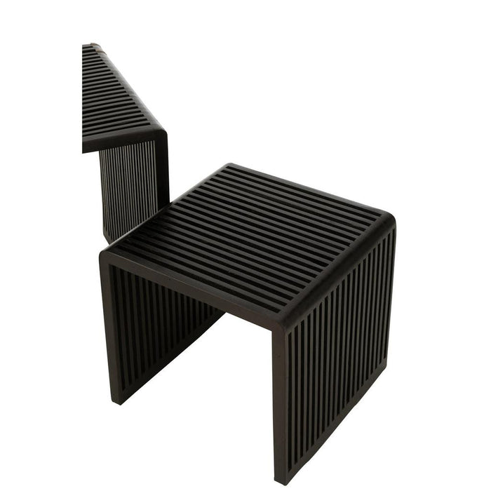 Salontafel Zwart Recycled hout 45 cm 45x50x50 cm-Bijzettafels-J-Line