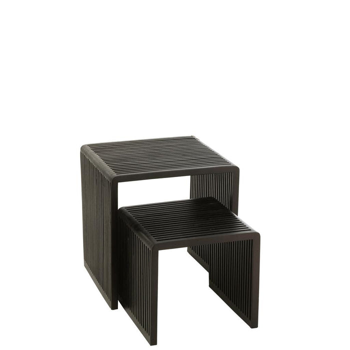 Salontafel Zwart Recycled hout 45 cm 45x50x50 cm-Bijzettafels-J-Line