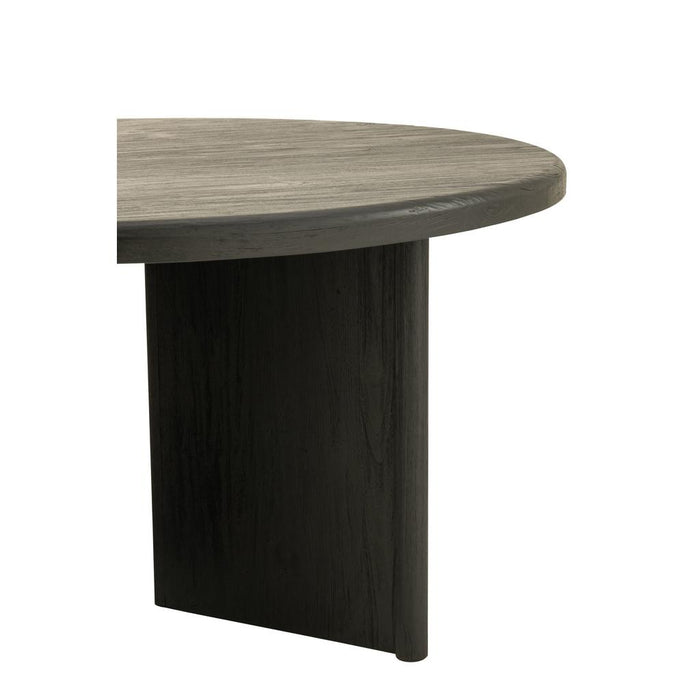 Salontafel Zwart Recycled hout Rond 150 cm 150x150x75 cm-Salontafels-J-Line