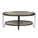 Salontafels Kae Goud Ovaal Alu Zwart IJzer Salontafel 2 Layers-Salontafels-PTMD