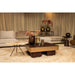 Salontafels Warren Salontafel 90x90x31 Bruin Hout Goud Metaal-Salontafels-PTMD