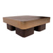 Salontafels Warren Salontafel 90x90x31 Bruin Hout Goud Metaal-Salontafels-PTMD