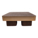 Salontafels Warren Salontafel 90x90x31 Bruin Hout Goud Metaal-Salontafels-PTMD
