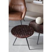 Salontafelset Webster Set van 2 Teak Hout Bruin Ø70x39 cm-Bijzettafels-Creating Home
