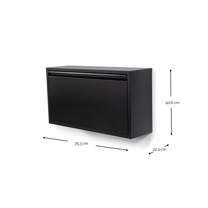 Schoenenkast BILLY 1 MAXI Staal Zwart 75.3x22.4x40.6cm-Schoenenrekken-Spinder