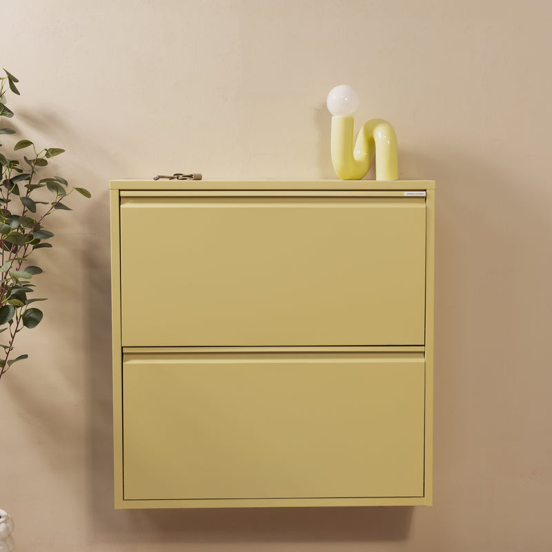 Schoenenkast BILLY 2 Staal Butter Yellow 75x22.5x77.5cm-Schoenenrekken-Spinder