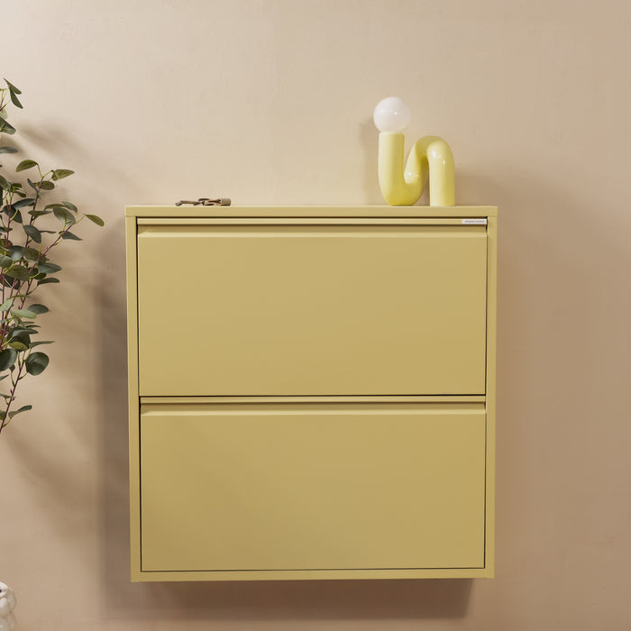 Schoenenkast BILLY 2 Staal Butter Yellow 75x22.5x77.5cm-Schoenenrekken-Spinder
