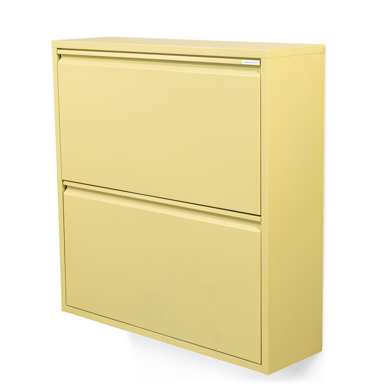 Schoenenkast BILLY 2 Staal Butter Yellow 75x22.5x77.5cm-Schoenenrekken-Spinder