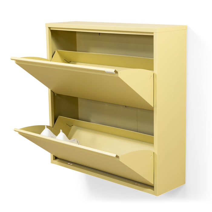 Schoenenkast BILLY 2 Staal Butter Yellow 75x22.5x77.5cm Spinder Design-Schoenenrekken-Spinder