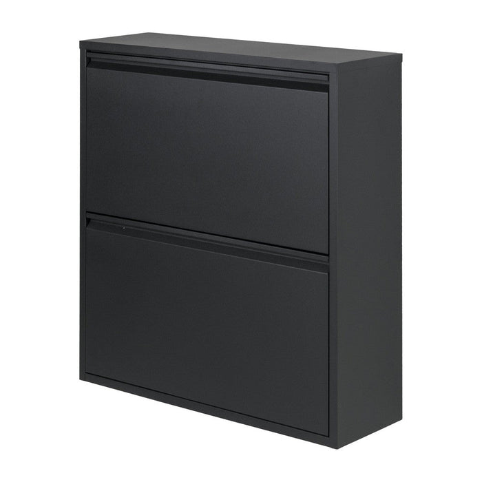 Schoenenkast BILLY 2 Staal Zwart 75x22.5x77.5cm Spinder Design-Opbergkasten-Spinder