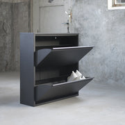 Schoenenkast BILLY 2 Staal Zwart 75x22.5x77.5cm Spinder Design-Schoenenrekken-Spinder