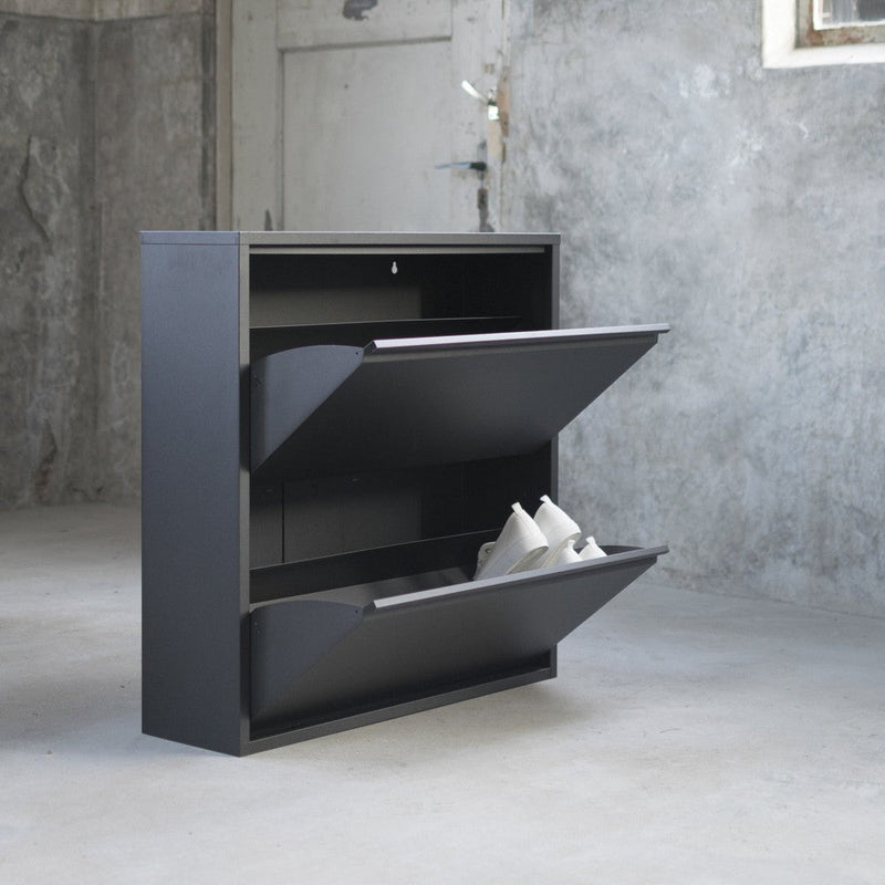 Schoenenkast BILLY 2 Staal Zwart 75x22.5x77.5cm Spinder Design-Schoenenrekken-Spinder